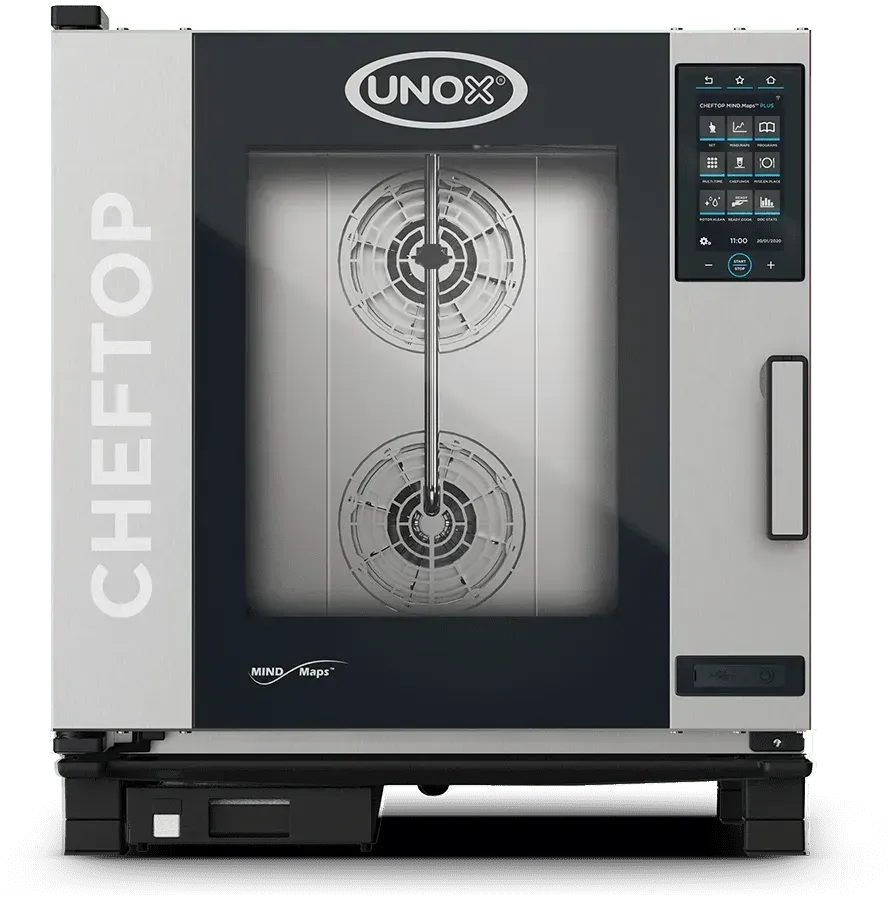 Unox - CHEFTOP MIND.Maps COUNTERTOP PLUS Natural Gas 7 Trays Half-Size Combi Oven with Right-Hinged Door, 1Ph, 120V - XAVC-0711-GPRM