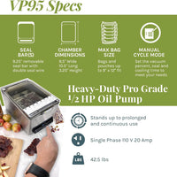 VacMaster - Chamber Vacuum Sealer with Industrial Oil Pump - VP95