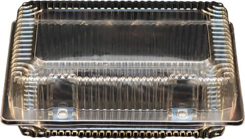 Vespa - 10.3" x 7" x 3.25", 12 Plastic Donut Shallow Hinged Container, 300/Cs - VEL-030 (Special Order Item)