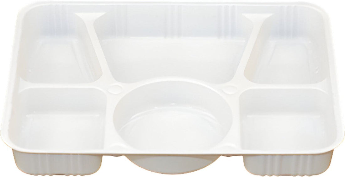 Vespa - 11" x 8.25" x 1.38" 6 Compartment Plastic Tray, 400/Cs - VEL-029B (Special Order Item)