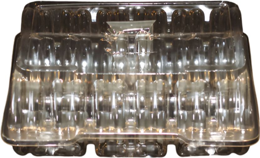 Vespa - 9.75" x 8.938" x 4" Plastic Medium Donut Container, 200/Cs - VEL-0108