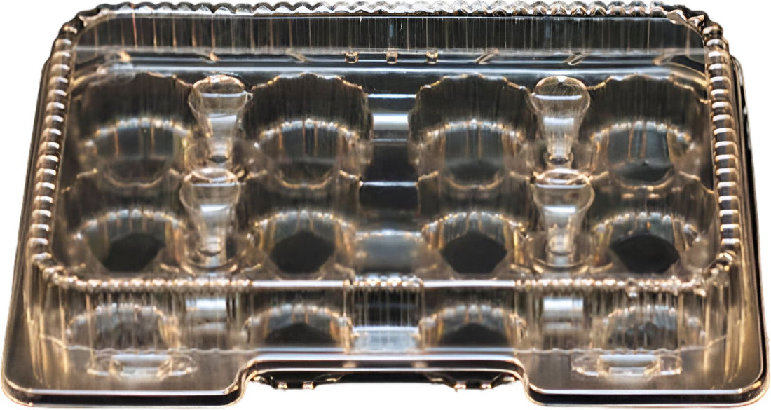 Vespa - 9.85" x 7.3" x 2.38" 12 Mini Muffin/Cupcake Container, 400/Cs - VEL-045 (Special Order Item)