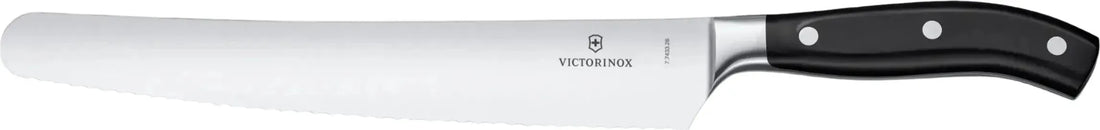 Victorinox - 10.25" Curved Serrated Blade Black Bread & Pastry Knife - 7.7433.26G
