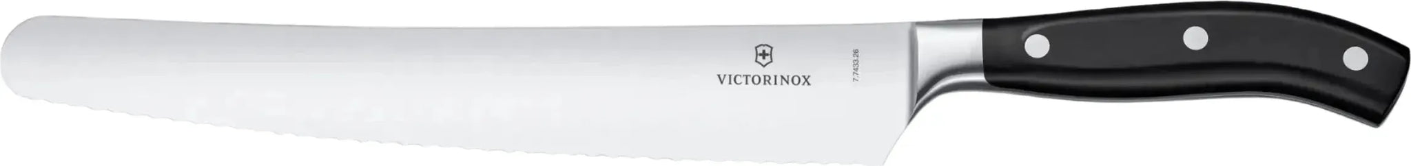 Victorinox - 10.25" Curved Serrated Blade Black Bread & Pastry Knife - 7.7433.26G