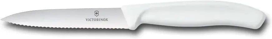 Victorinox - 4" Serrated Spear Point Blade Paring Knife With White Handle - 6.7737