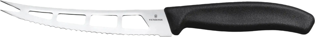 Victorinox - 5" Fork Tip Serrated Perforated Blade Black Cheese Knife - 6.7863.13B