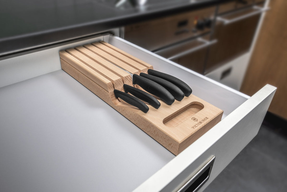 Victorinox - 5 Piece Swiss Classic Knife Set with In-Drawer Knife Holder - 6.7143.5