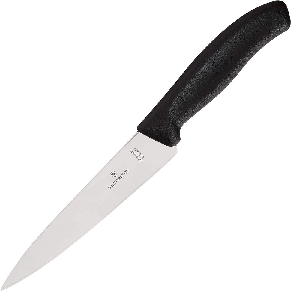 Victorinox - 6" Serrated Blade Black Chef's Knife - 6.8033.15-X1