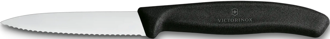 Victorinox - Black 3.25" Swiss Classic Serrated Blade Paring Knife, Pack of 24 - 6.7633-X3