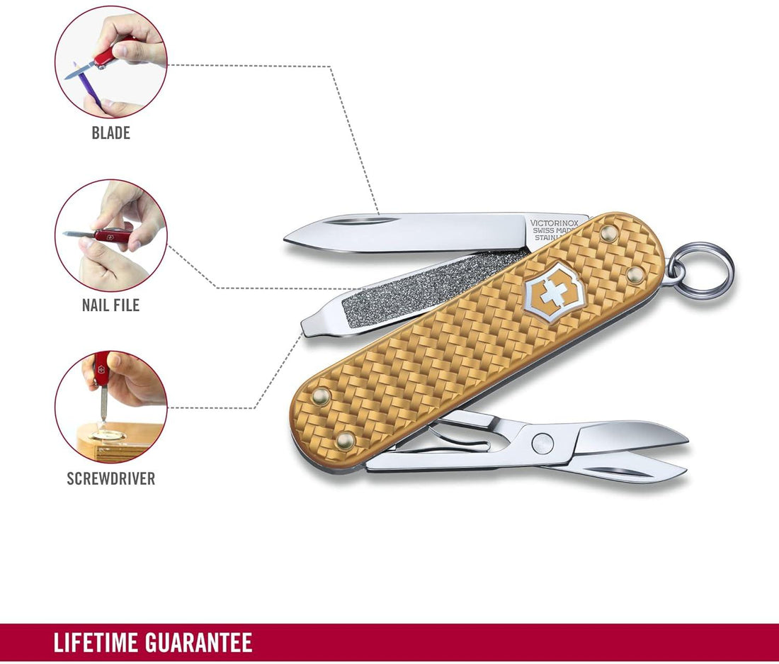 Victorinox - Classic Precious Alox Brass Gold Swiss Army Knife - 0.6221.408G