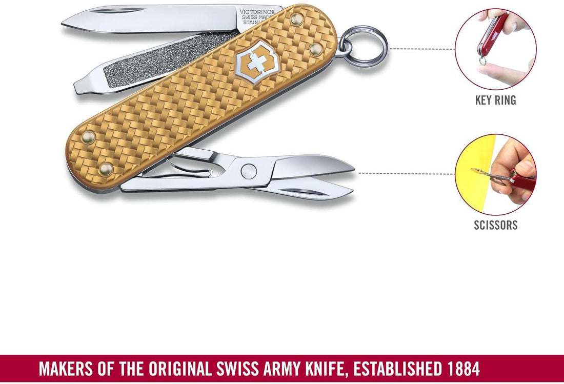 Victorinox - Classic Precious Alox Brass Gold Swiss Army Knife - 0.6221.408G