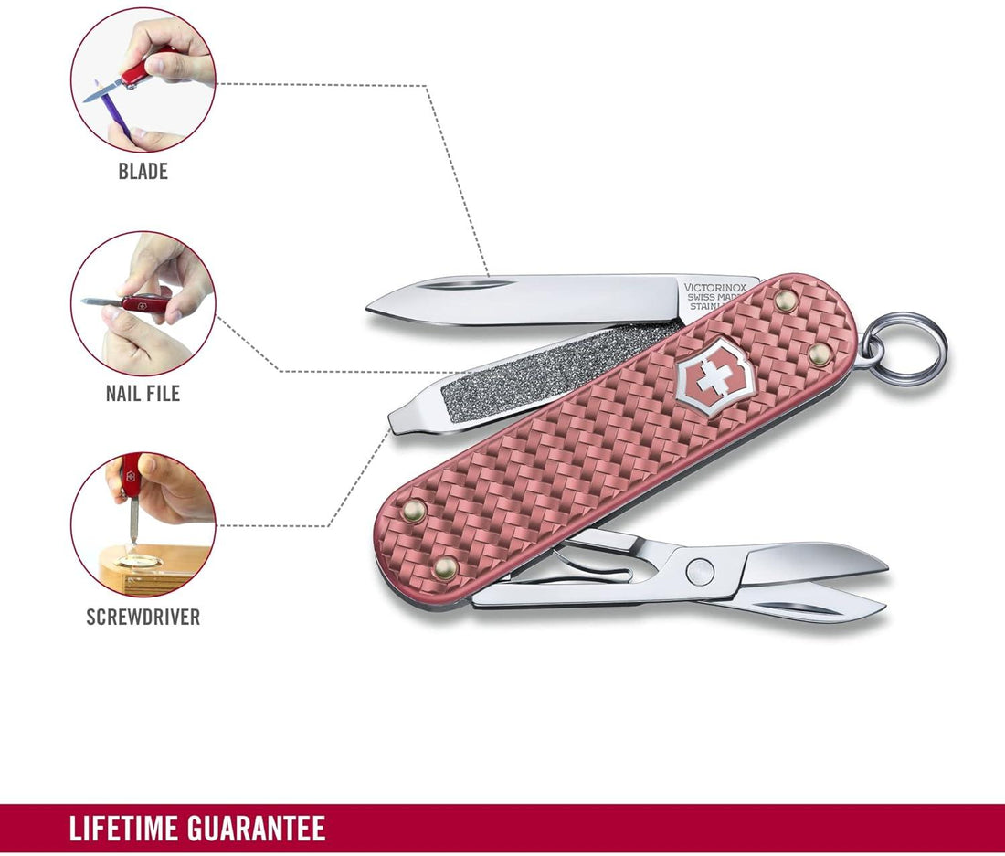 Victorinox - Classic Precious Alox Gentle Rose Swiss Army Knife - 0.6221.405G