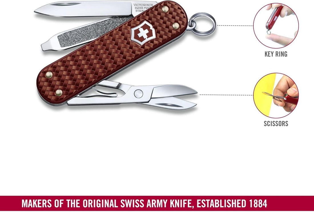 Victorinox - Classic Precious Alox Hazel Brown Swiss Army Knife - 0.6221.4011G