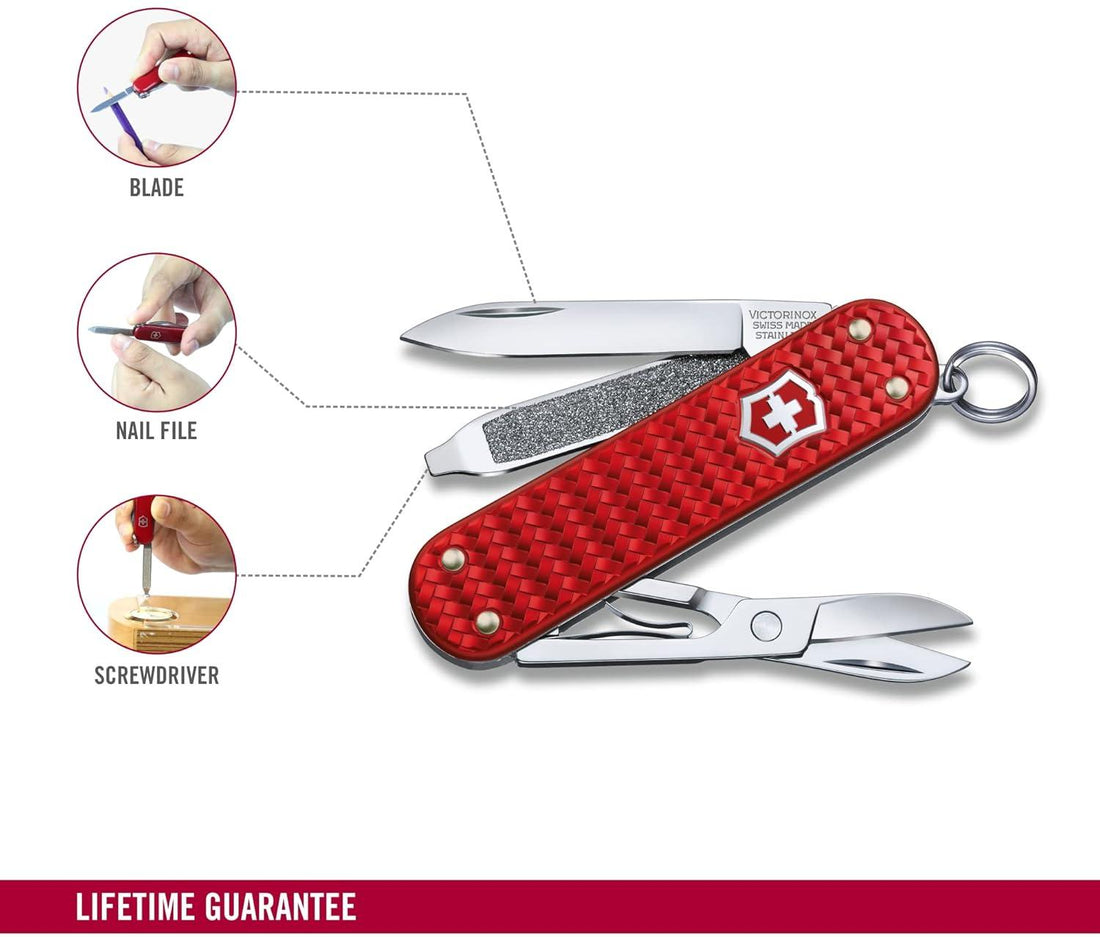 Victorinox - Classic Precious Alox Iconic Red Swiss Army Knife - 0.6221.401G