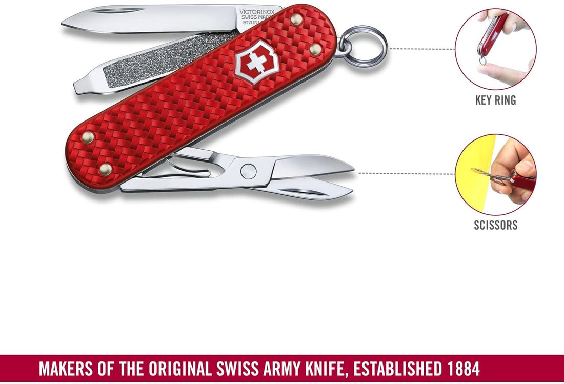 Victorinox - Classic Precious Alox Iconic Red Swiss Army Knife - 0.6221.401G