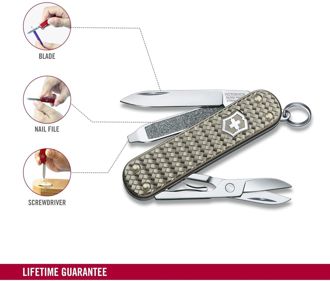 Victorinox - Classic Precious Alox Infinite Grey Swiss Army Knife - 0.6221.4031G