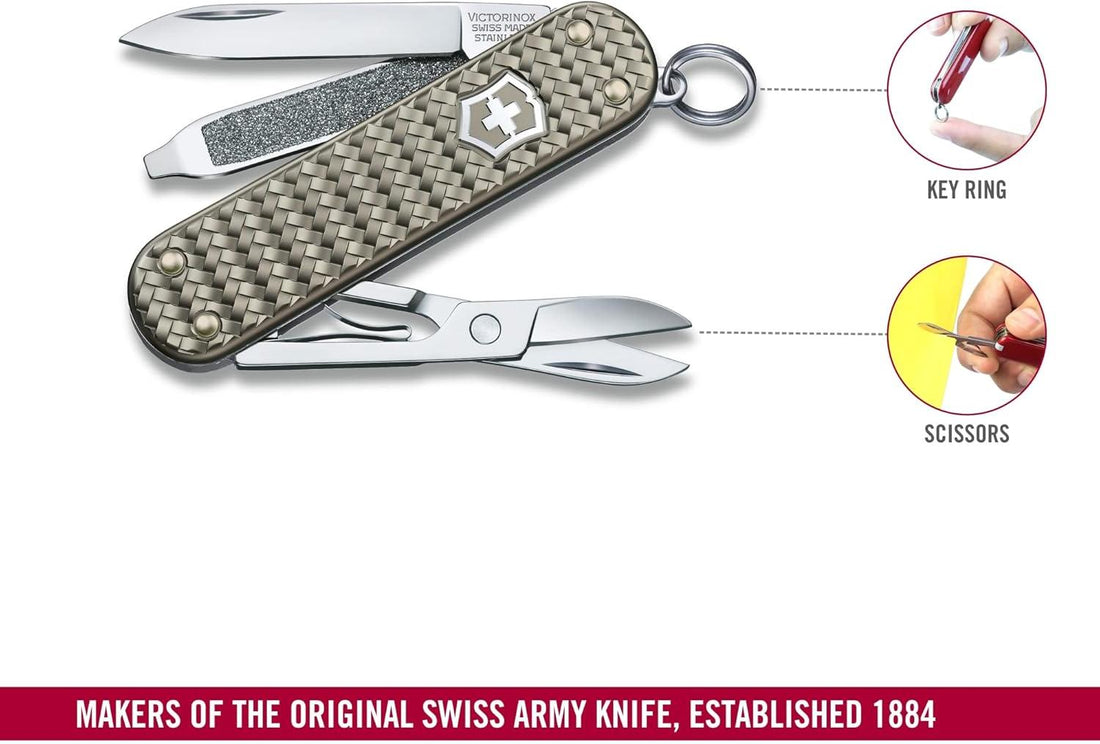Victorinox - Classic Precious Alox Infinite Grey Swiss Army Knife - 0.6221.4031G