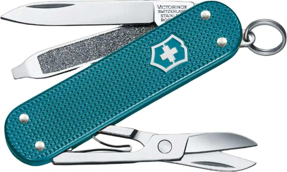 Victorinox - Classic SD Alox Wild Jungle Blue Swiss Army Knife, CC Box Packing - 0.6221.242G