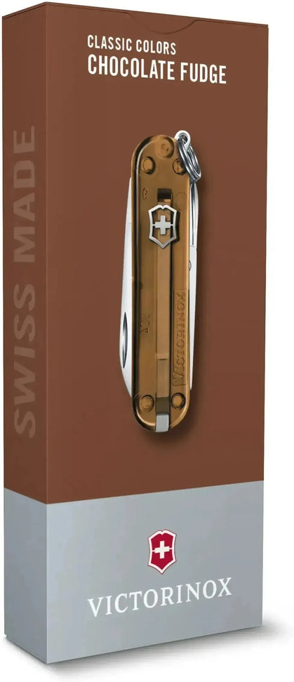 Victorinox - Classic SD Chocolate Fudge Brown Translucent Swiss Army Knife, CC Box Packing - 0.6223.T55G