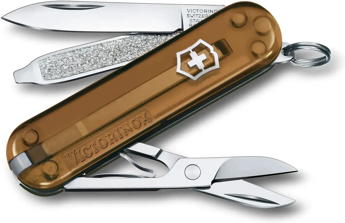 Victorinox - Classic SD Chocolate Fudge Brown Translucent Swiss Army Knife, CC Box Packing - 0.6223.T55G