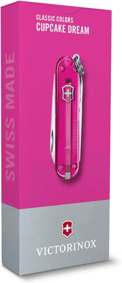 Victorinox - Classic SD Cupcake Dream Pink Translucent Swiss Army Knife, CC Box Packing - 0.6223.T5G