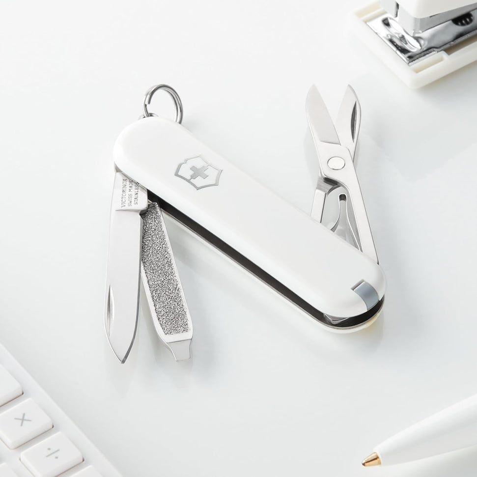 Victorinox - Classic SD Falling Snow White Small Pocket Knife, CC Box Packing - 0.6223.7G