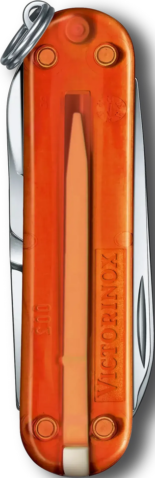 Victorinox - Classic SD Fire Opal Orange Translucent Swiss Army Knife, CC Box Packing - 0.6223.T82G