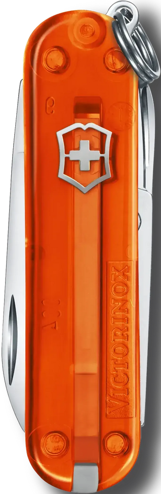 Victorinox - Classic SD Fire Opal Orange Translucent Swiss Army Knife, CC Box Packing - 0.6223.T82G
