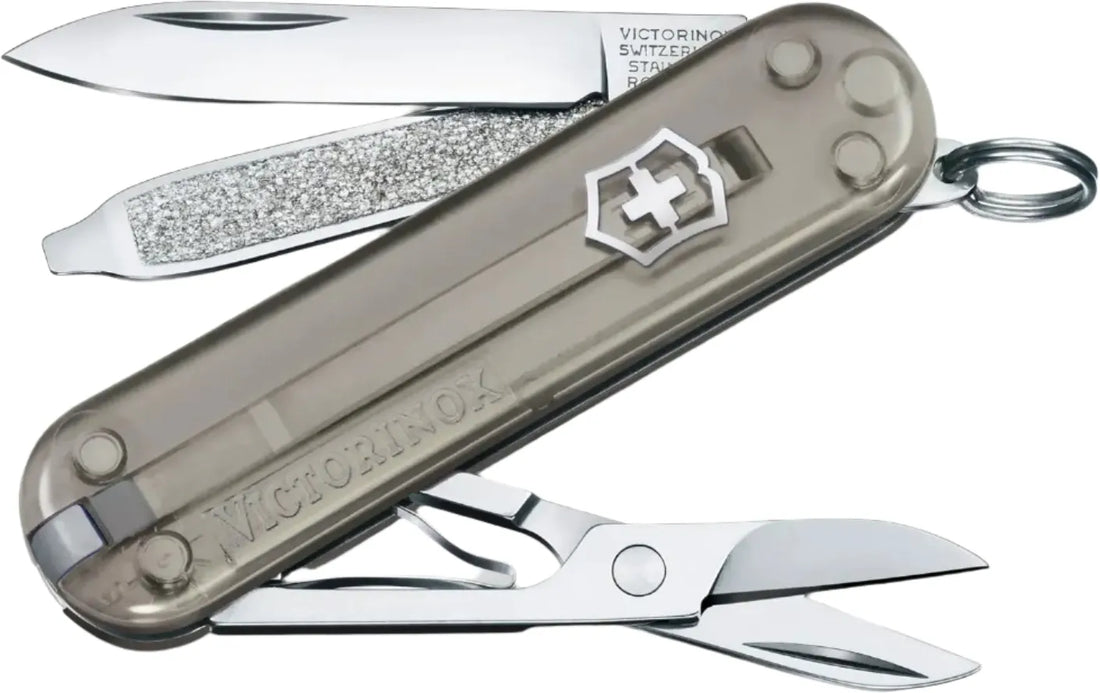 Victorinox - Classic SD Mystical Morning Grey Translucent Swiss Army Knife, CC Box Packing - 0.6223.T31G