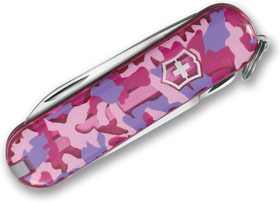 Victorinox - Classic SD Pink Camouflage Pocket Knife, Blister Packing - 0.6223.T5R2-X4