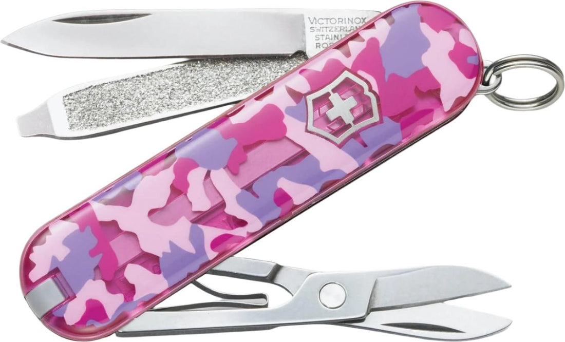 Victorinox - Classic SD Pink Camouflage Pocket Knife, Blister Packing - 0.6223.T5R2-X4