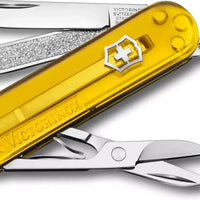Victorinox - Classic SD Tuscan Sun Yellow Translucent Swiss Army Knife, CC Box Packing - 0.6223.T81G