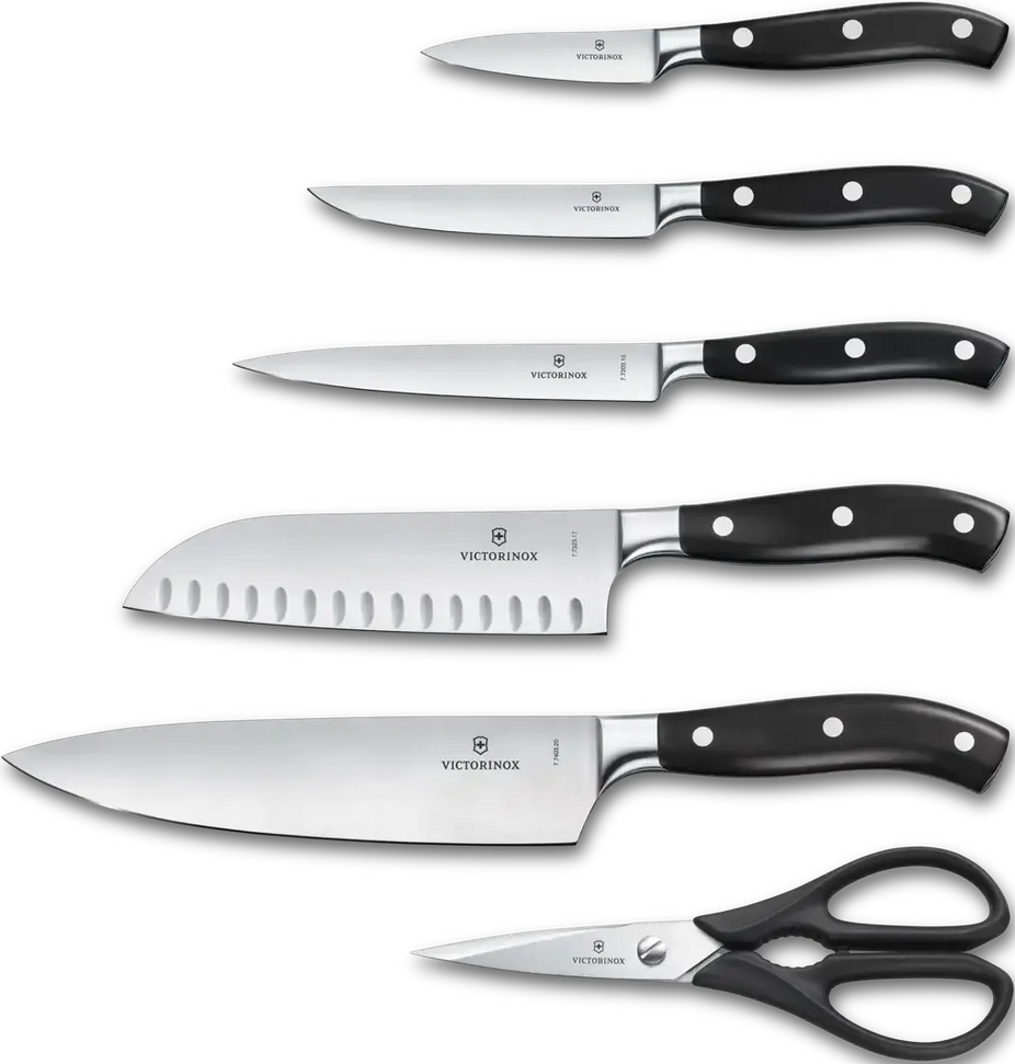 Victorinox - Grand Maître Black Cutlery Block 6 Pieces Set - 7.7243.6