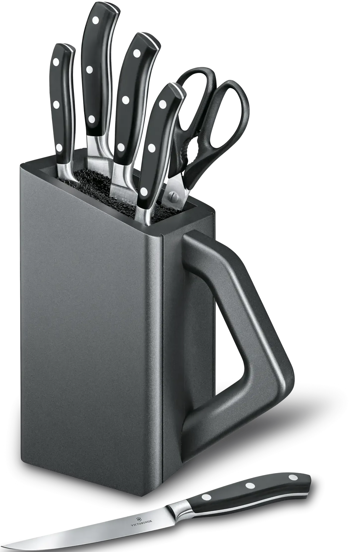 Victorinox - Grand Maître Black Cutlery Block 6 Pieces Set - 7.7243.6