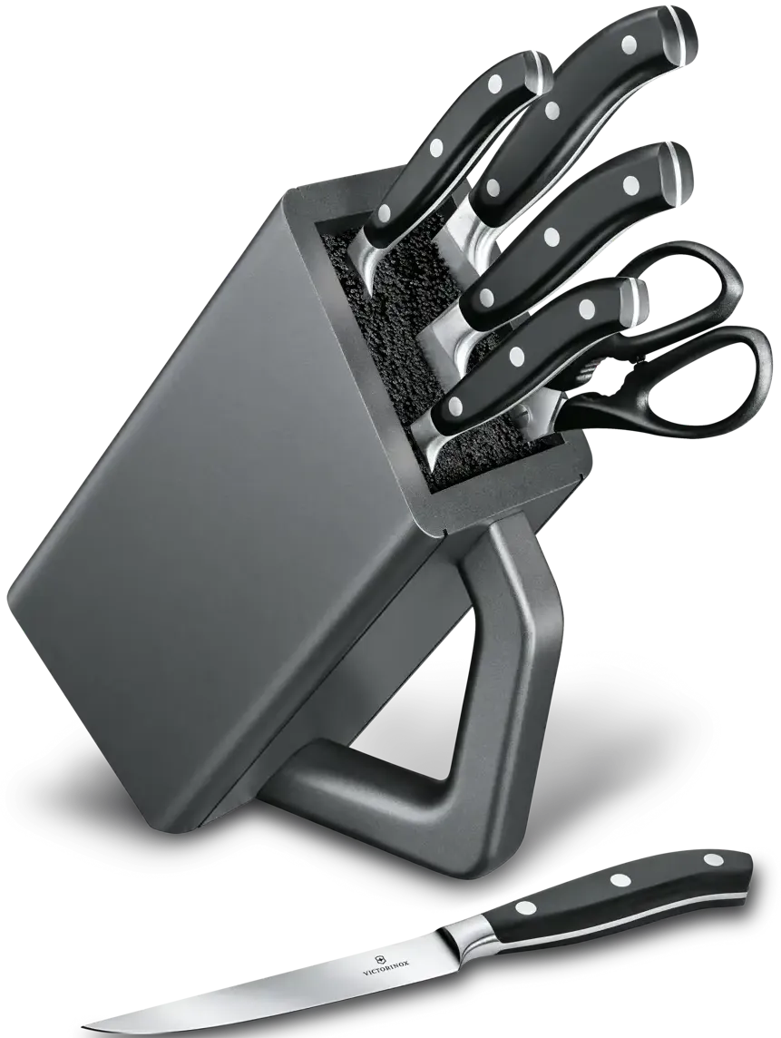 Victorinox - Grand Maître Black Cutlery Block 6 Pieces Set - 7.7243.6