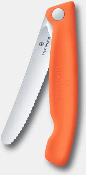 Victorinox - Orange 4.25" Swiss Classic Serrated Round Blade Foldable Utility Knife - 6.7839.FC1