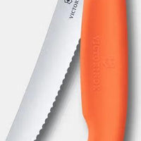 Victorinox - Orange 4.25" Swiss Classic Serrated Round Blade Foldable Utility Knife - 6.7839.FC1