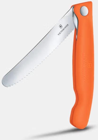 Victorinox - Orange 4.25" Swiss Classic Serrated Round Blade Foldable Utility Knife - 6.7839.FC1