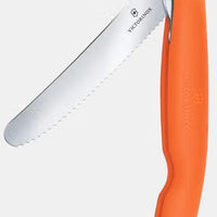 Victorinox - Orange 4.25" Swiss Classic Serrated Round Blade Foldable Utility Knife - 6.7839.FC1