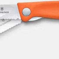 Victorinox - Orange 4.25" Swiss Classic Serrated Round Blade Foldable Utility Knife - 6.7839.FC1