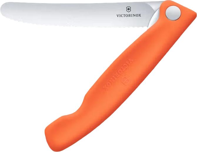 Victorinox - Orange 4.25" Swiss Classic Serrated Round Blade Foldable Utility Knife - 6.7839.FC1
