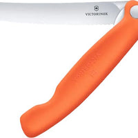Victorinox - Orange 4.25" Swiss Classic Serrated Round Blade Foldable Utility Knife - 6.7839.FC1