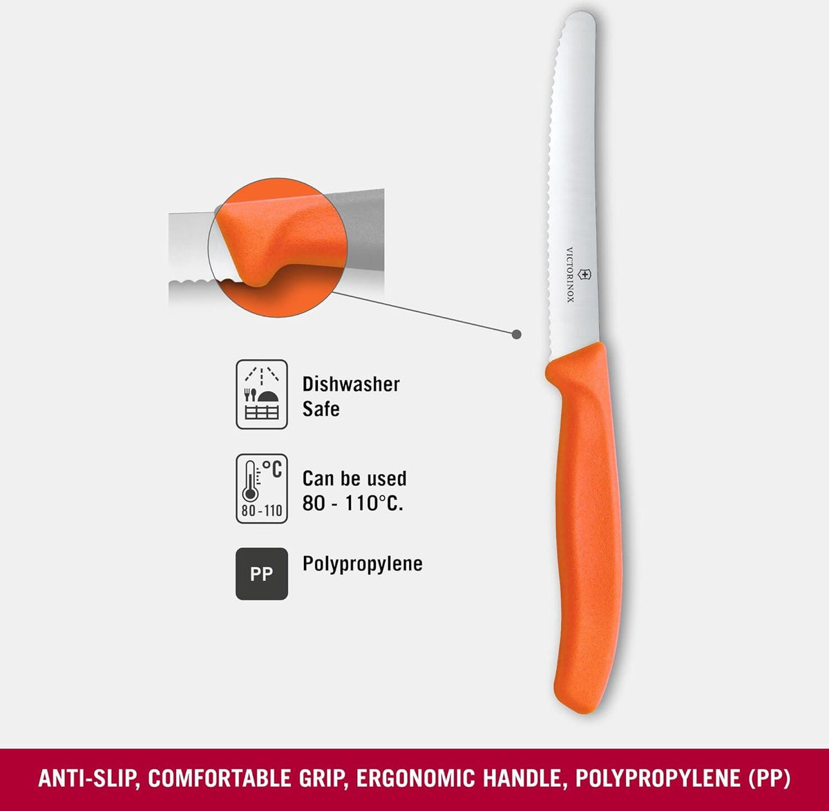 Victorinox - Orange 4.25" Swiss Classic Serrated Round Tip Blade Utility Knife - 6.7839.C1