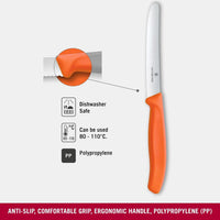 Victorinox - Orange 4.25" Swiss Classic Serrated Round Tip Blade Utility Knife - 6.7839.C1