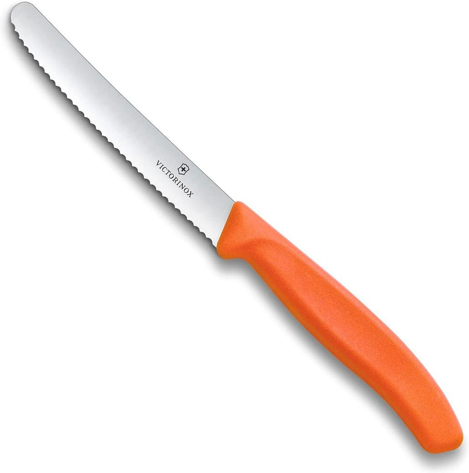 Victorinox - Orange 4.25" Swiss Classic Serrated Round Tip Blade Utility Knife - 6.7839.C1