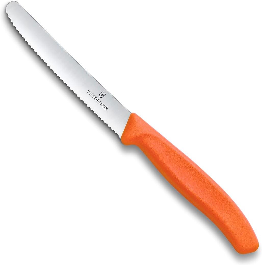 Victorinox - Orange 4.25" Swiss Classic Serrated Round Tip Blade Utility Knife - 6.7839.C1