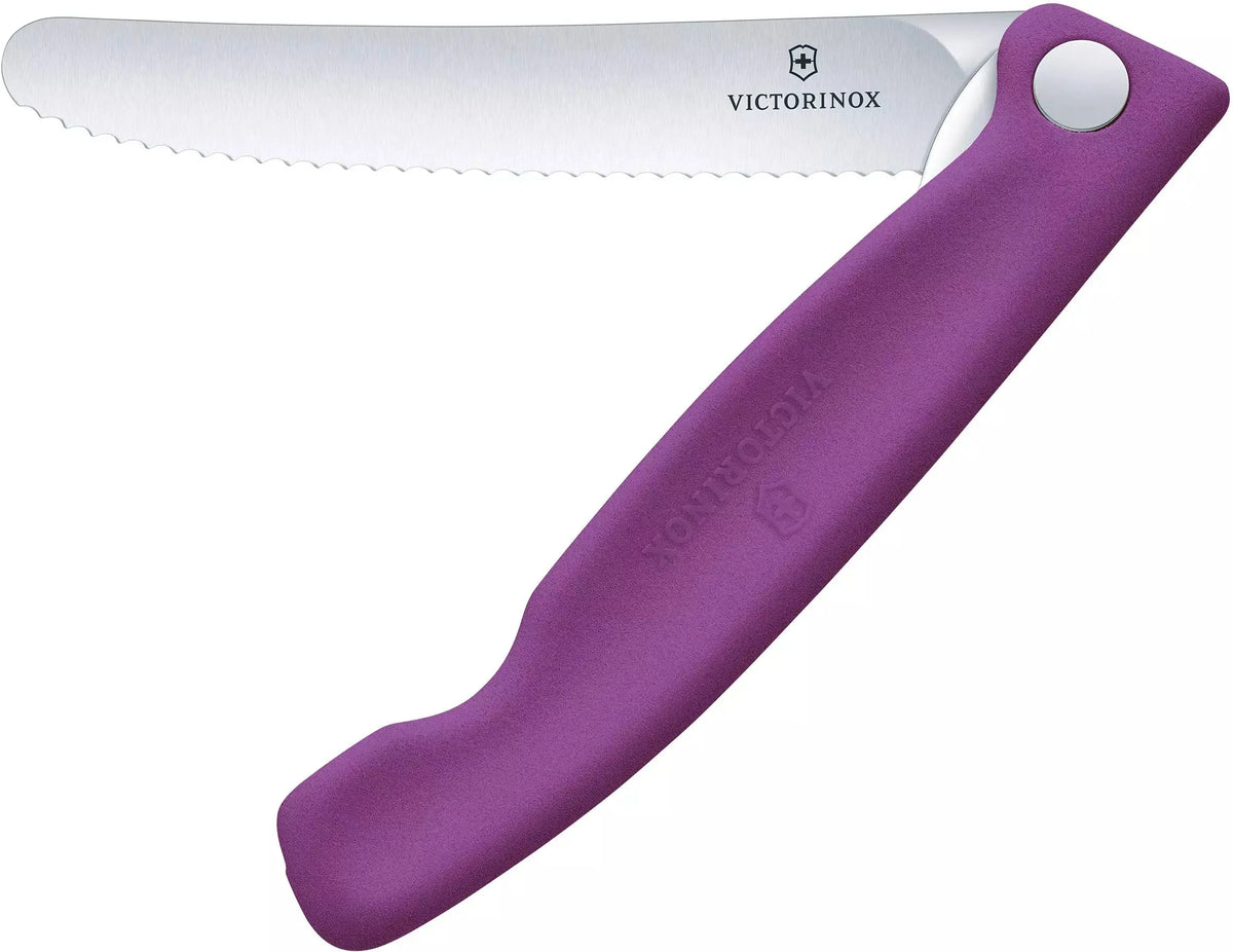 Victorinox - Purple 4.25" Swiss Classic Serrated Round Blade Foldable Utility Knife - 6.7835.FC1