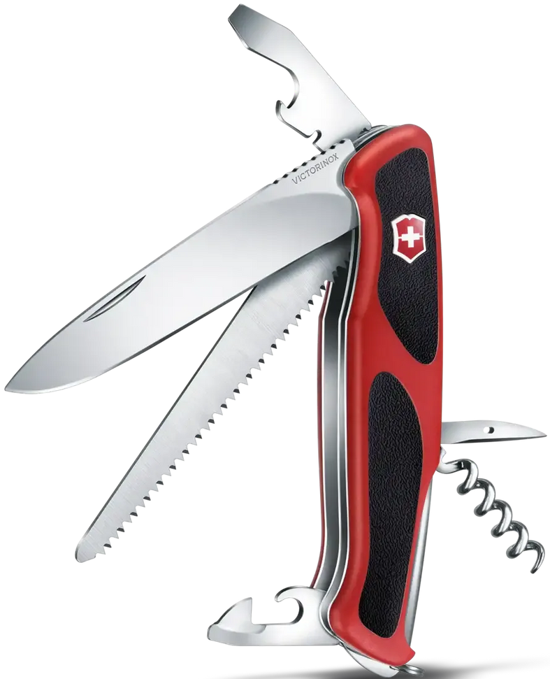 Victorinox - Ranger 55 Grip Red & Black Swiss Army Knife, Box Packing - 0.9563.C