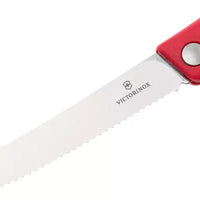 Victorinox - Red 4.25" Swiss Classic Serrated Round Blade Foldable Utility Knife - 6.7831.FC1