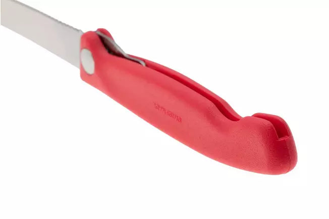 Victorinox - Red 4.25" Swiss Classic Serrated Round Blade Foldable Utility Knife - 6.7831.FC1